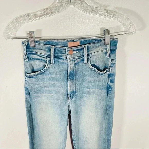 MOTHER Denim The Hustler Ankle Fray Jeans Au Revoir Wash Distressed Preppy - Picture 6 of 11